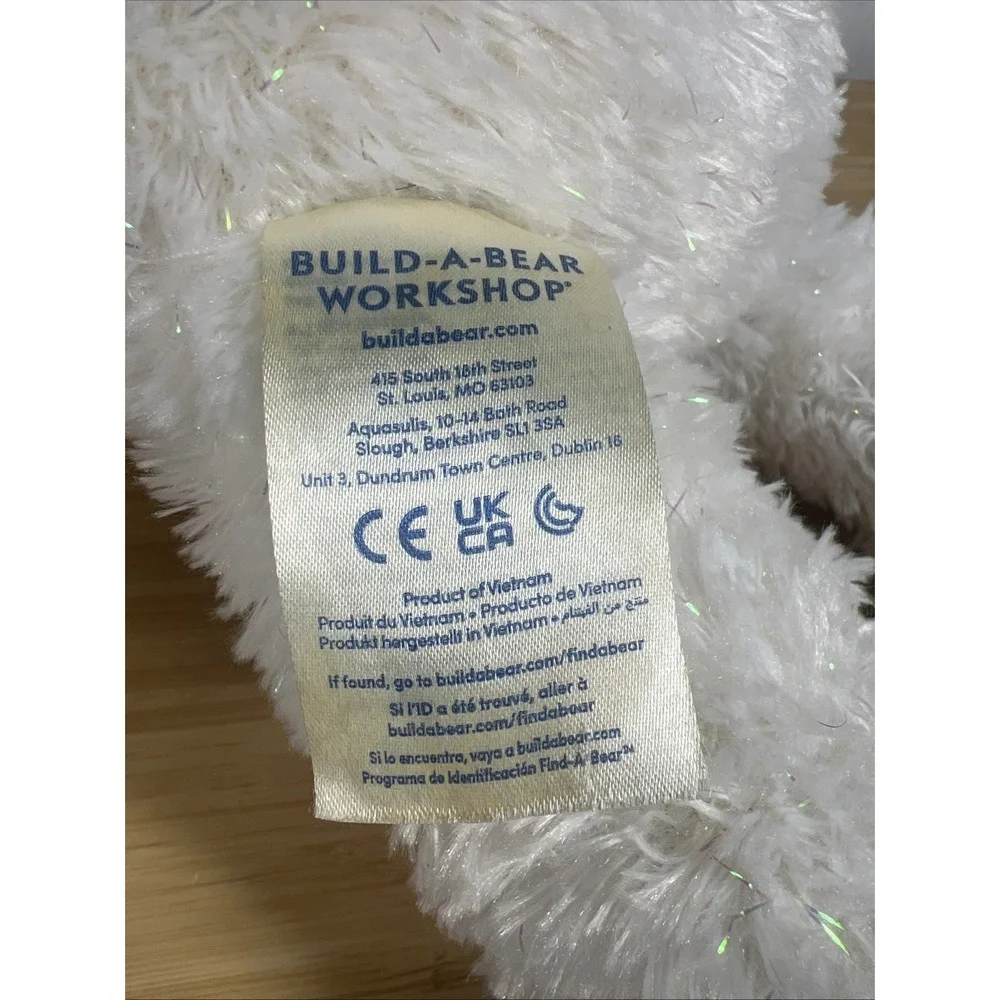 Build A Bear Disney Frozen‎ II Elsa White Sparkle Teddy Bear Plush Sound Works